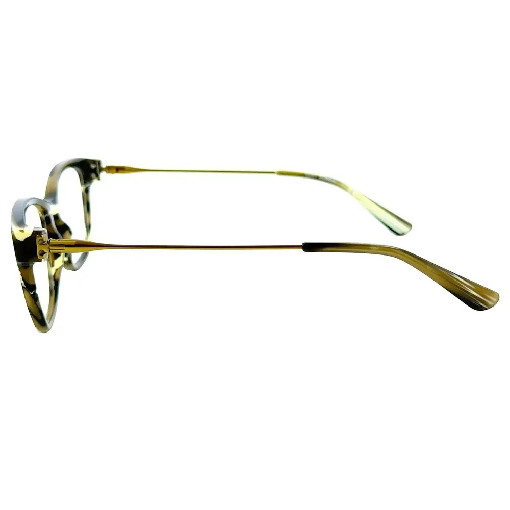 Tory Burch TY2063 Womens Plastic Eyeglass Frame 1553 Olive Horn Gold 53-18